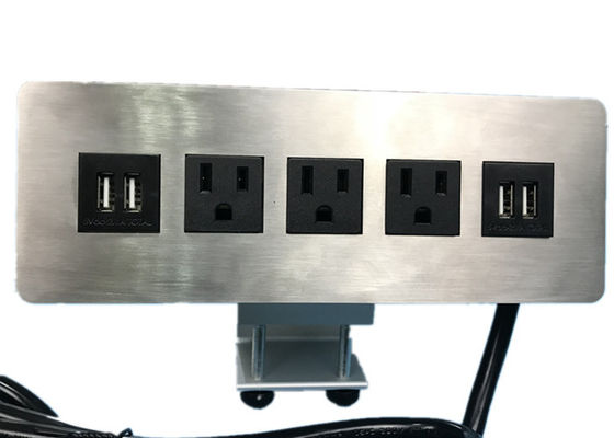 качество  Edge Mount Desktop Power Outlet With USB 4 Port ,3 Outlet Power / Data Distribution Unit завод
